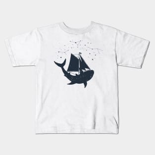 Creative Illustration In Geometric Style. Shark, Stars, Space, Adventure, Nautical Kids T-Shirt